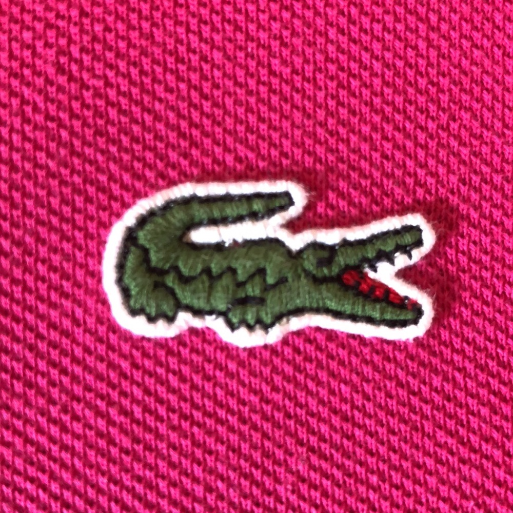 LACOSTE Size 8 3XL Polo Shirt Vivid Pink 2-button 100% Cotton Made in a France